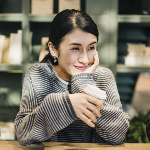 - Japanese Woman Having A Coffee